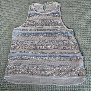 Vintage Abercrombie & Fitch Y2K Tank Going Out Top Womens Medium Sequin Shirt
